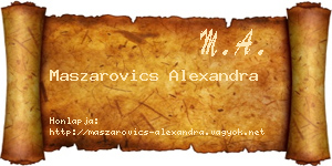 Maszarovics Alexandra névjegykártya